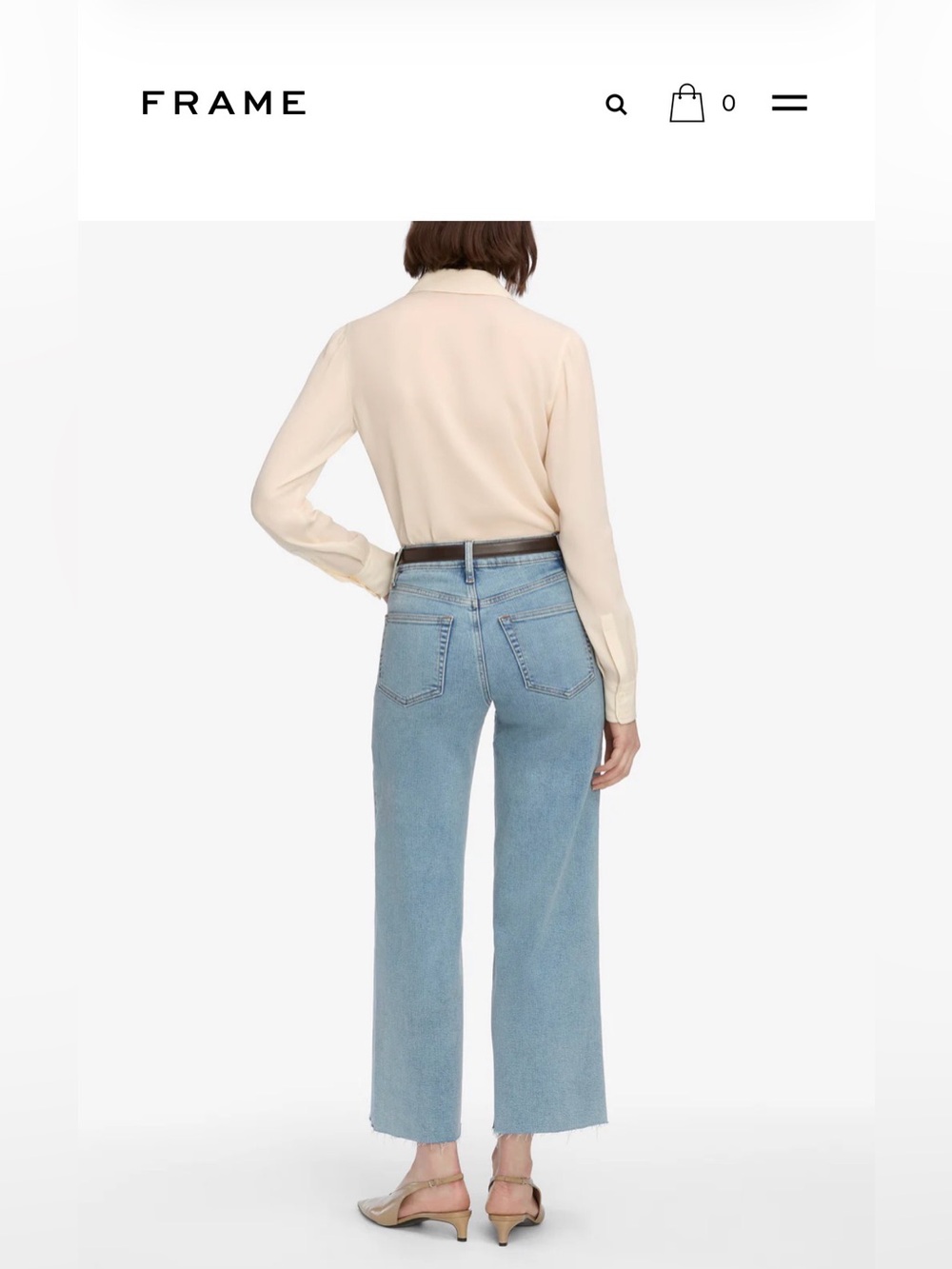 Frame Denim “la palazzo crop” frayed hem - size 27